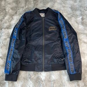 Harley-Davidson Women’s 115th Anniversary Black Jacket with Blue Accents-0096